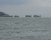 Friday night looking south across the Shingles to the Needles Lighthouse